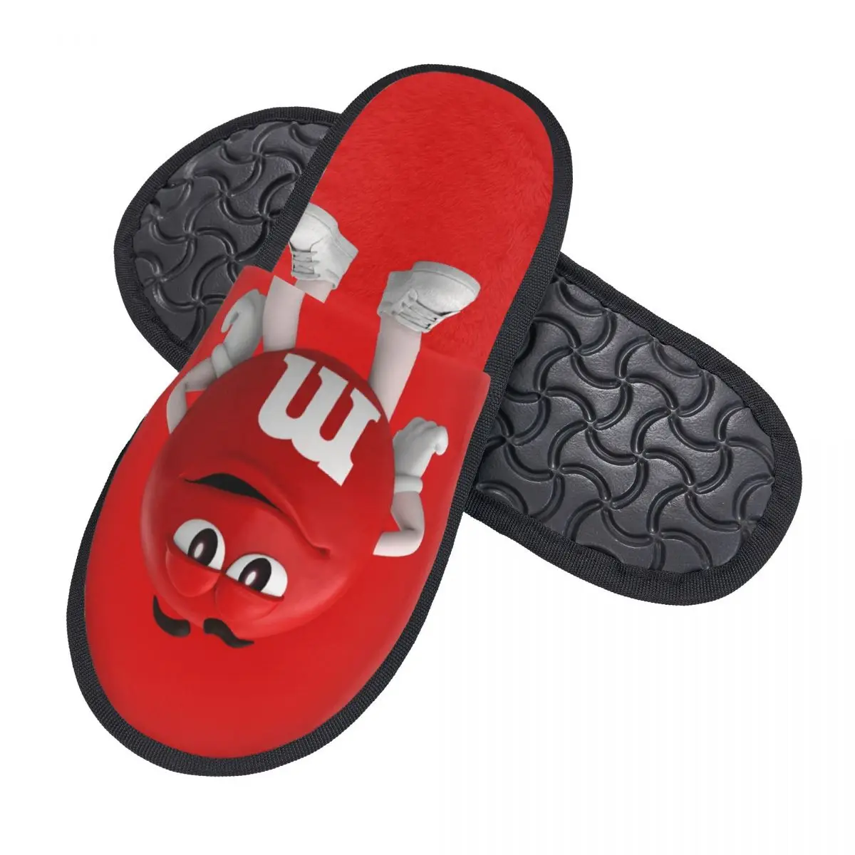 Stampa personalizzata M & M Chocolate Candy Character Face House pantofole Soft Warm Funny Memory Foam Fluffy Slipper Indoor Outdoor Shoes