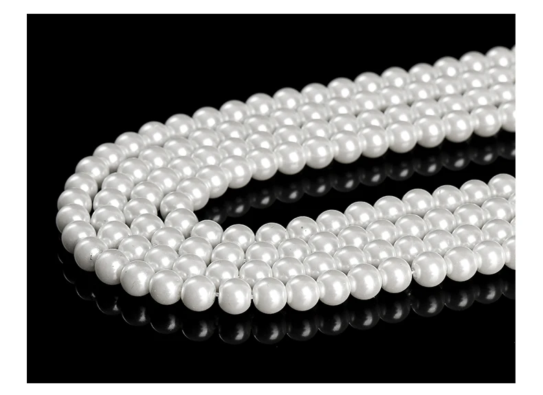 7A Hochwertige Glas-Imitationsperlen-Muschelperle, runde lose Zwischenperle für DIY-Armbänder, Ohrringe, Halsketten und Schmuckherstellung. – Detail 10
