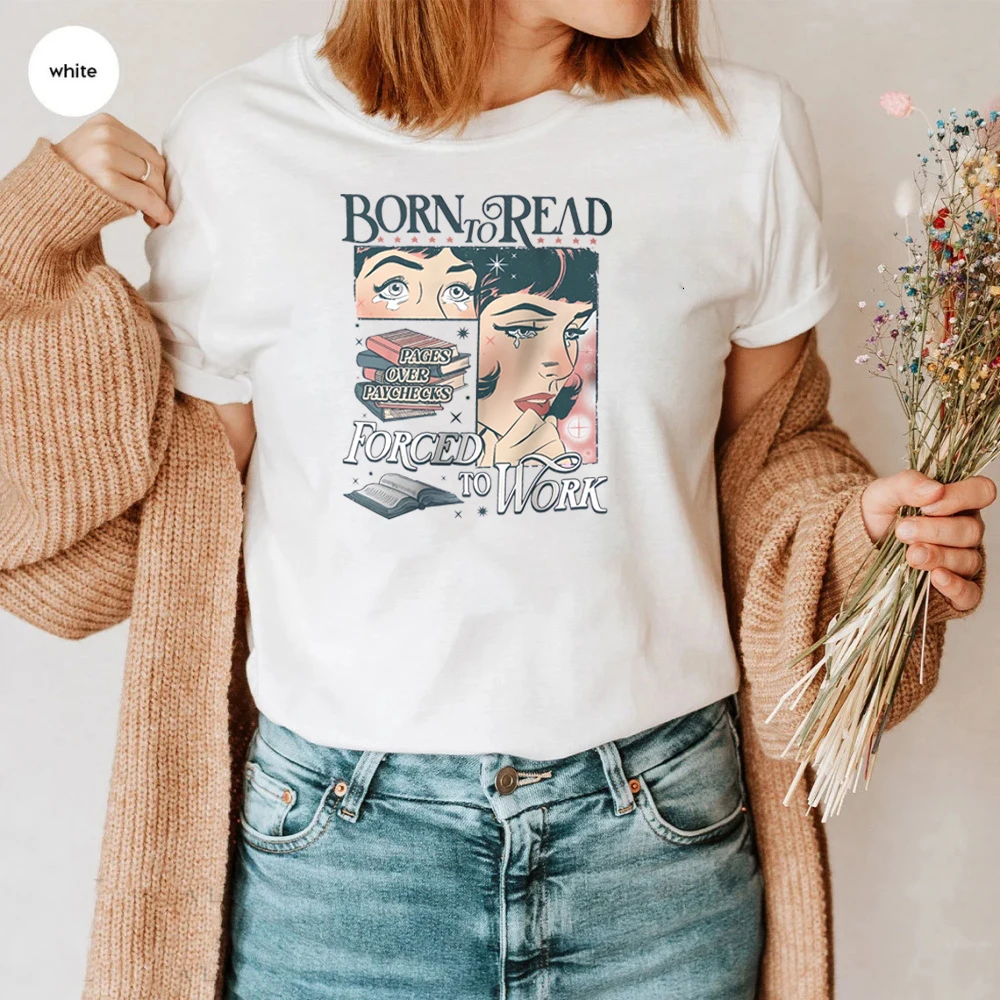 Born To Read Bookish Comfort Colors Shirt lettore divertente libro Addict Book Lover libri piccanti Dark Romance Book Shirt Gift Booktok