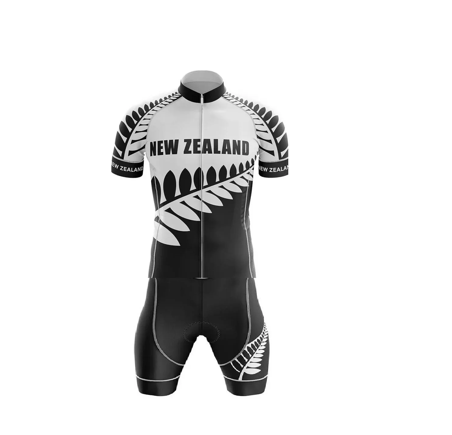 LASER CUT MEN'S CYCLING WEAR CYCLING JERSEY BODY SUIT SKINSUIT WITH POWER BAND New Zealand NATIONAL TEAM SIZE: XS-4XL