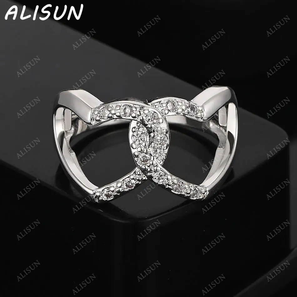 

ALISUN 925 Sterling Silver Size 7-10 Zircons Hearts Ring For Women Fashion Jewelry Charm Grace Noble Wedding Accessories