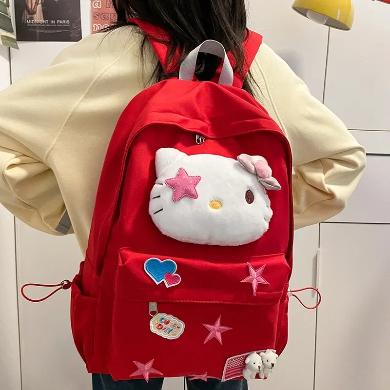 Hello Kitty school bagcute Sanrio JK backpack student school bag travel bag protects cervical spine sac a dos garcon college