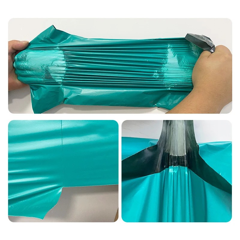 Bolsas de mensajería impermeables para pequeñas empresas, sobres de polietileno verde pavo real, 10 piezas, envío exprés, embalaje de ropa