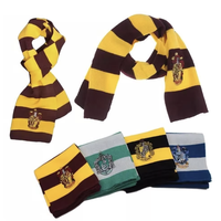 Halloween 4 Colors Harris Scarf Hogwarts Slytherin University Emblem Gryffindor Scarfs Cosplay Accessories Prop Party Gift