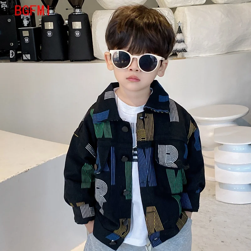 100-150cm Toddler Boys Jean Jacket 2023 New Baby Coat Children's Fashionable Clothes Denim Jacket Spring Autumn Jacket Girl Top