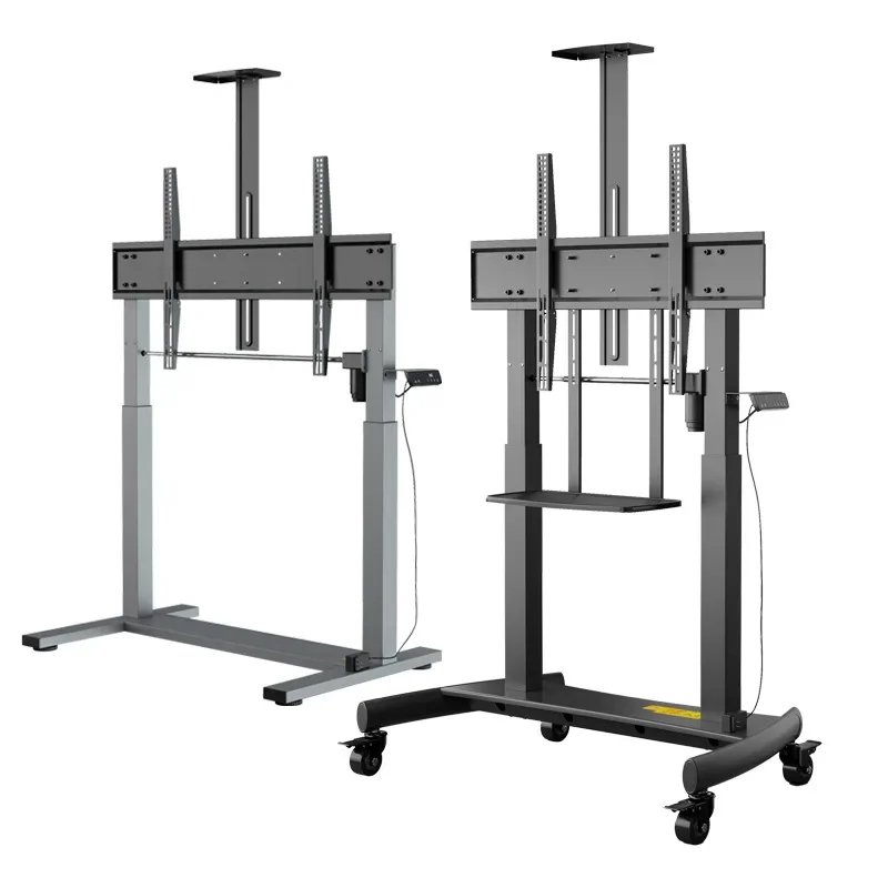 

Electric Lifting TV Stand Large Base LCD Monitor Mobile Cart Conference TV Mobile Stand
