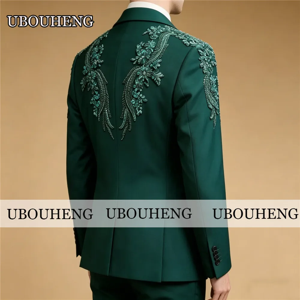 Exquisite Brown Wedding Suit For Groom Sliver Jewelry Stones Ornament Prom Blazer Customized 2 Pieces Sets Costumes Hommes 2026