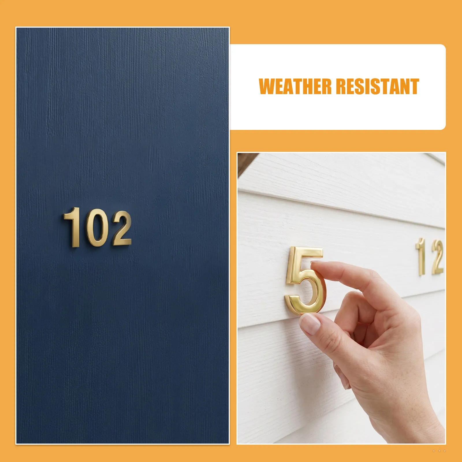 20Pcs Mailbox Number Self-Adhesive Numbers Waterproof Outdoor Address Signs 1.4x1in Light Brown for Hotel Apartment