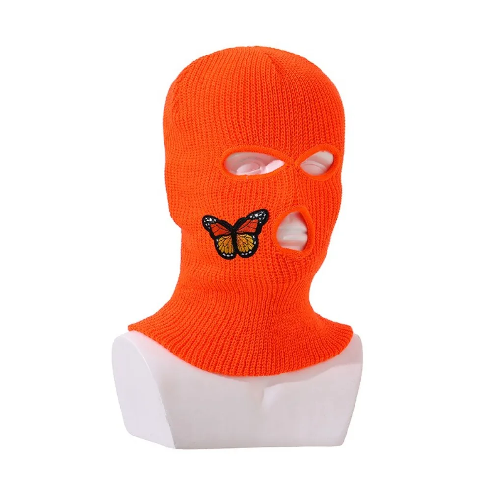 Gift 3-Hole Full Face Mask Cover Wool Acrylic Y2k Ski Mask Ins Windproof Knitted Face Cover Outdoor Sports