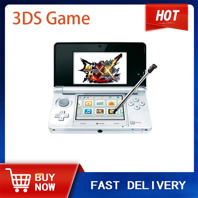 전문 리퍼브 오리지널 레트로 3DS 게임 콘솔, 닌텐도 3DS 휴대용 게임 콘솔, 3.5 인치 터치 스크린 무료 게임