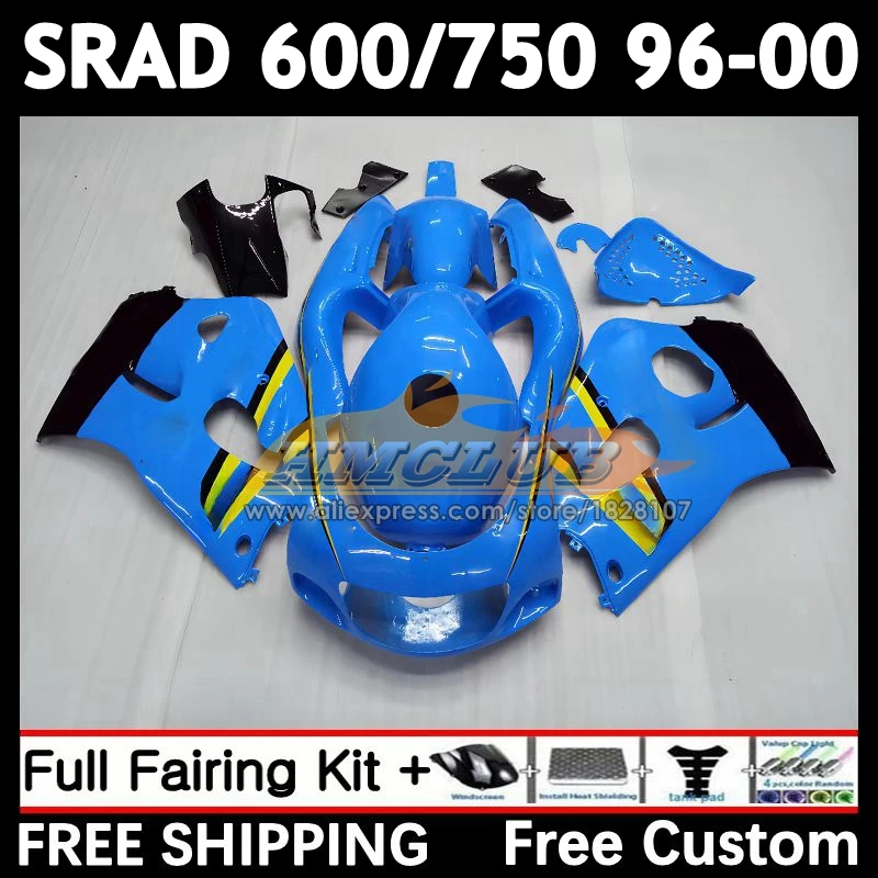 Light Blue Body For SUZUKI SRAD GSXR 600 750 GSXR600 1996 1997 1998 1999 2000 11No.0 GSX-R600 GSXR750 96 97 98 99 00 Fairing