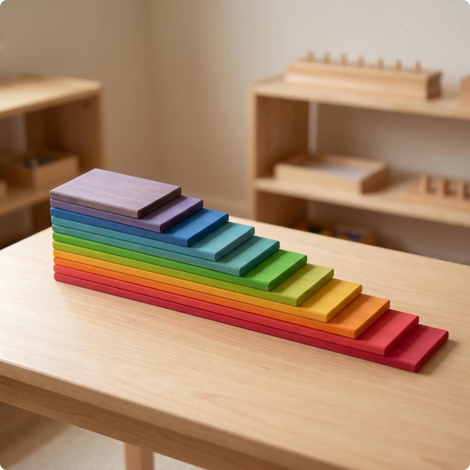 Wooden Stacking Game for Children Rainbow Blocks Basswood Solid Wood Toy for Sensory Play and Sorting