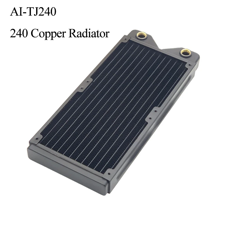 Imagem -04 - Aicooler-radiador de Refrigeração de Água de Cobre 120 mm 240 mm Dissipador de 360 mm 27 mm Espessura Adequado para Fãs de 120 mm Refrigerador de Água Preto