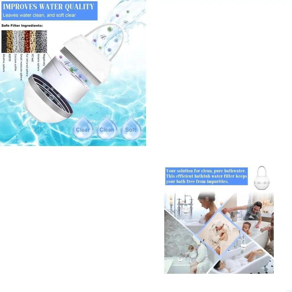 

Plastic Bathtub Water Filter Replacement Hanging Tub Faucet Filter Hangable Tub Water Filter For Water Soften Home Hotel