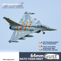 Fms 64mm Pnp Rafale Realistic Attack Nato Tiger Meet Jet Fixed Wing Rc Plane Electric Remote Control Model Aircraft Toy Gift