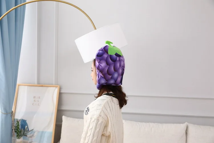 Cute Cartoon Fruit Shaped Hats Grape Headwear Photography Props Multi Styles No Brim round Top Caps for Teens view 6