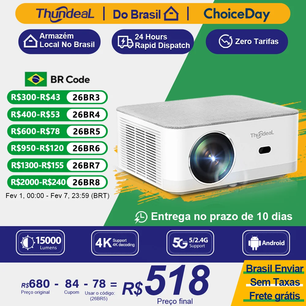 ThundeaL Mini Projetor Portátil TD92 Pro FHD 1080P Full HD Feixe 4K Vídeo WiFi Projetor Android TD92Pro Filme 3D Home Theater
