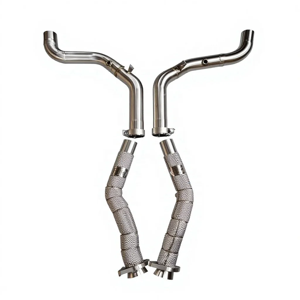 T304 Stainless Steel Turbo Downpipe For Range Rover Sport 2025 5.0L V8 Twin Turbo Exhaust Pipe Test Pipe