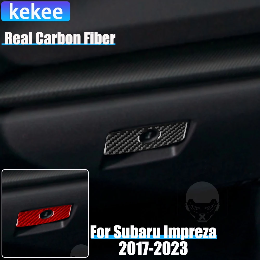 

Real Carbon Fiber Car Accessories Glove Storage Handle Panel Cover Soft Sticker For Subaru Impreza 2017-2023 Crosstrek 2018-2023