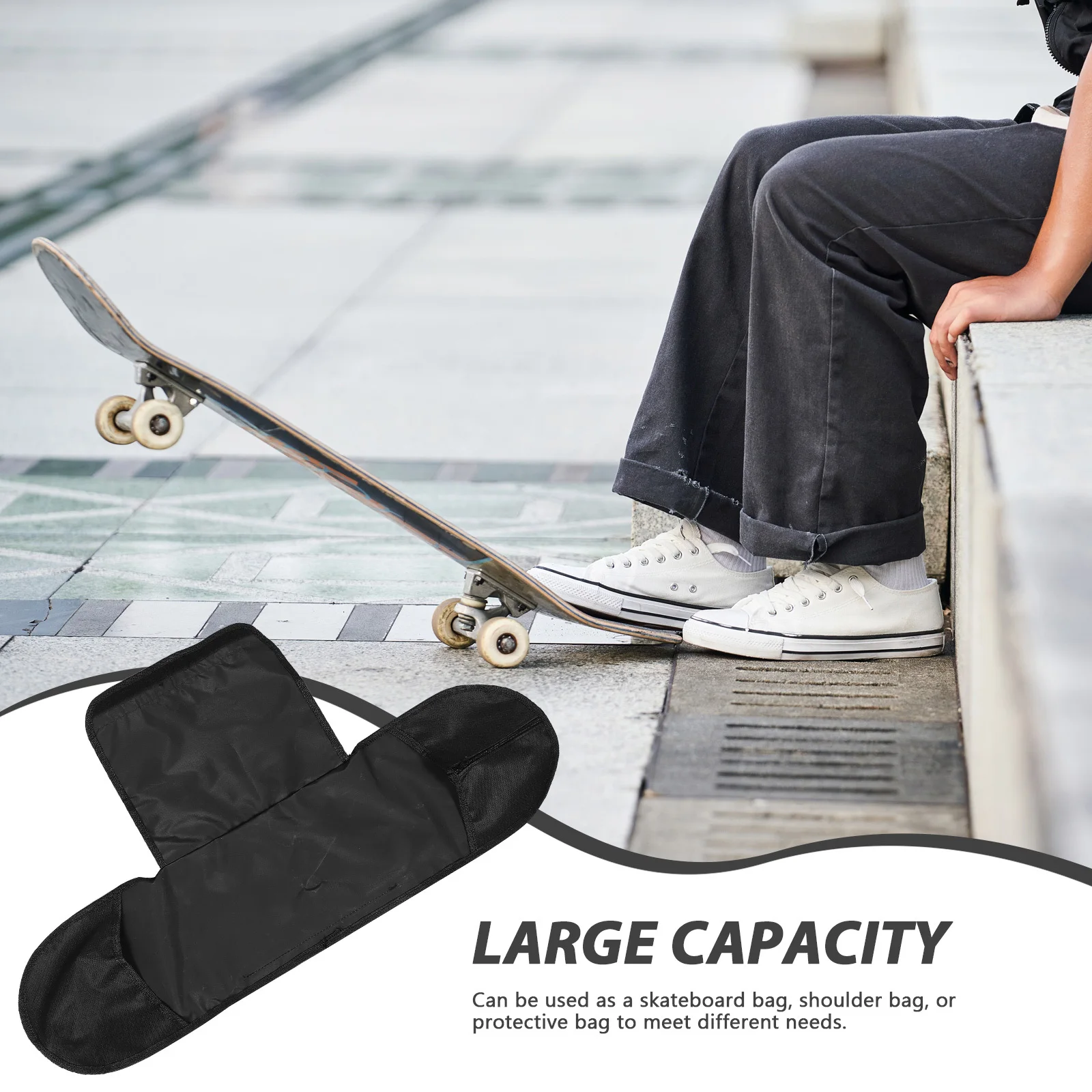 حقيبة كتف لحقيبة لوح التزلج، حقيبة ظهر شبكية حماية متينة، رياضية خارجية، منظم حقيبة حمل لوح التزلج