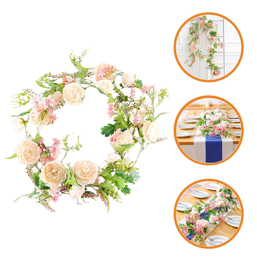 

Rose Vine Flower Vines Artificial Roses Silk Flowers Fake Garland Wall Decor