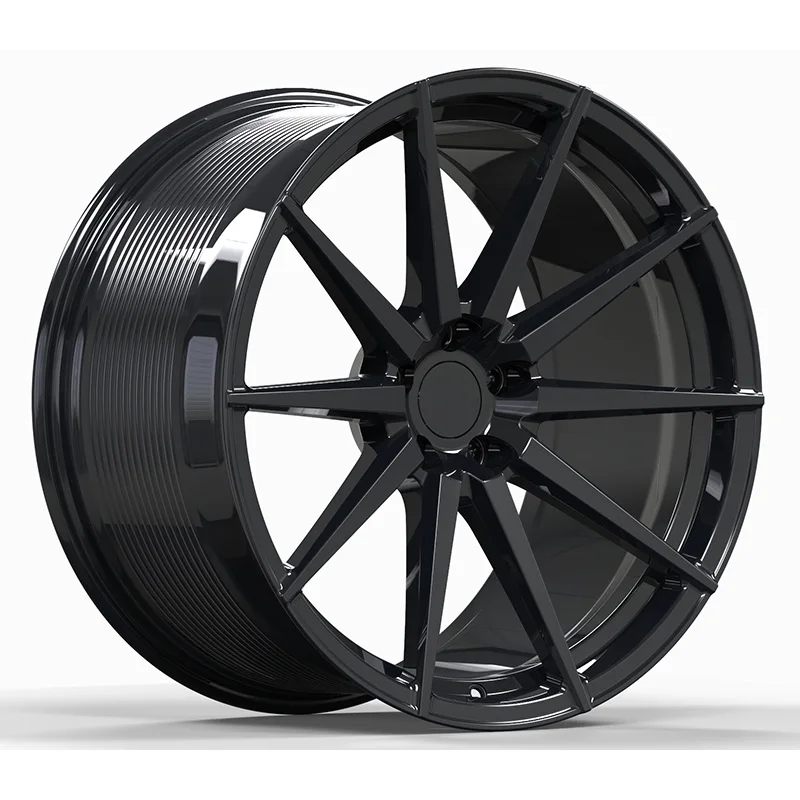 Borui Customized 6061-T6 Forged Wheel Rims Glossy Black 18-22 Inch 5x112 Aluminum Alloy Racing Car Wheels For