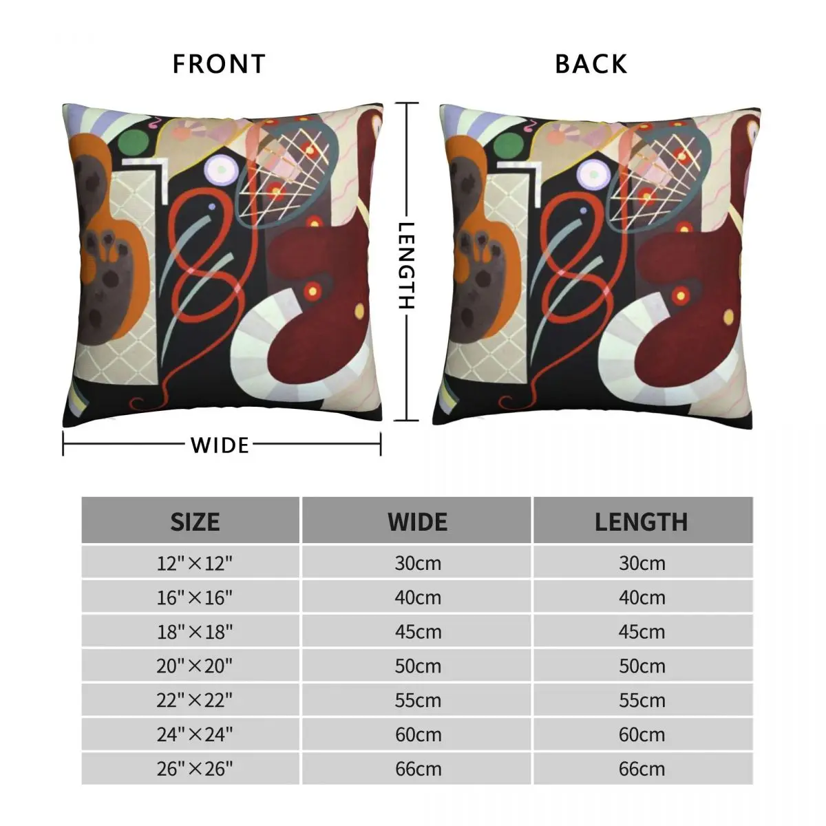 Red Knot Wassily Kandinsky Square Pillowcase Polyester Linen Velvet Printed Zip Decorative Pillow Case Room Cushion Cover