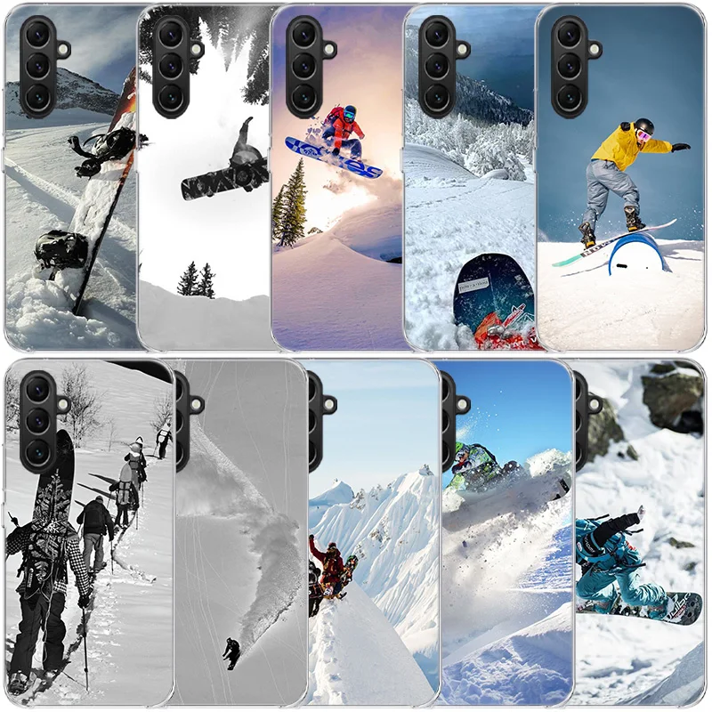 Adventure Snowboarding Extreme Clear Phone For Samsung Galaxy A55 A35 A25 A15 A05S A04S A14 A24 A34 A54 A03S A13 A23 A33 A53 A73