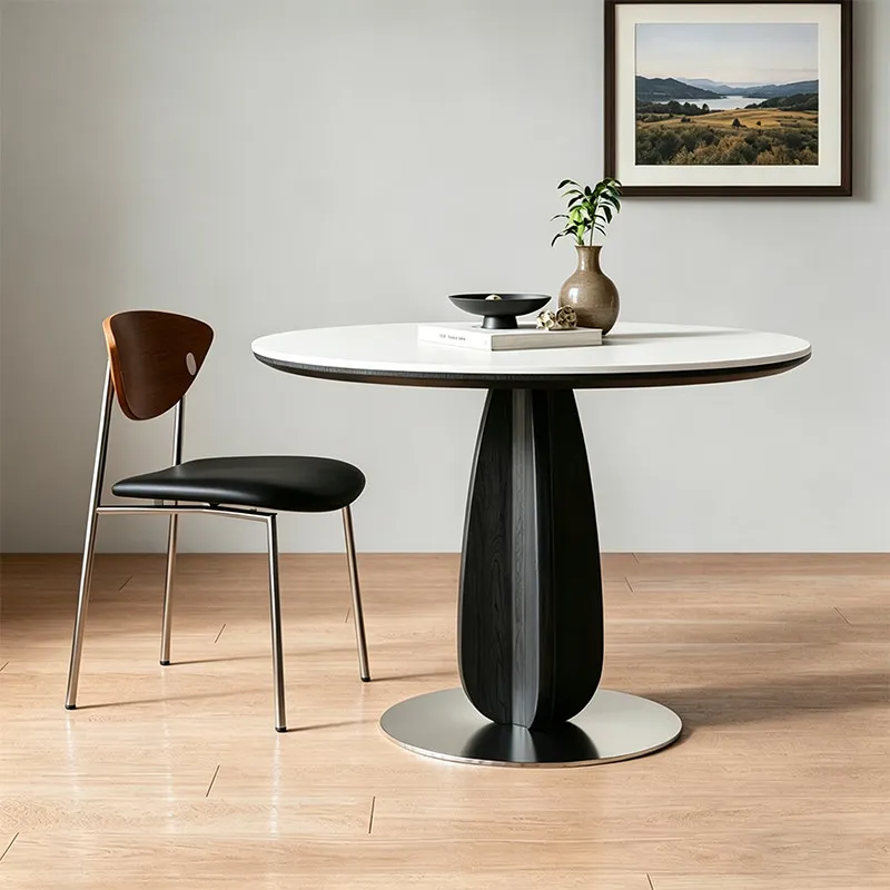 ii-Designer Writing Dining Table Mobile Restaurant Round Study Modern Luxury Dining Table Living Room Muebles Kitchen Furniture
