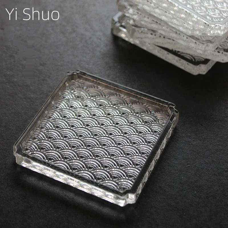 Japanese HAILANG Grain Glass Coaster Heat Insulation Anti-Scald Teacup Mat Non-Slip Mat Saucer Small The Saucer Coasters