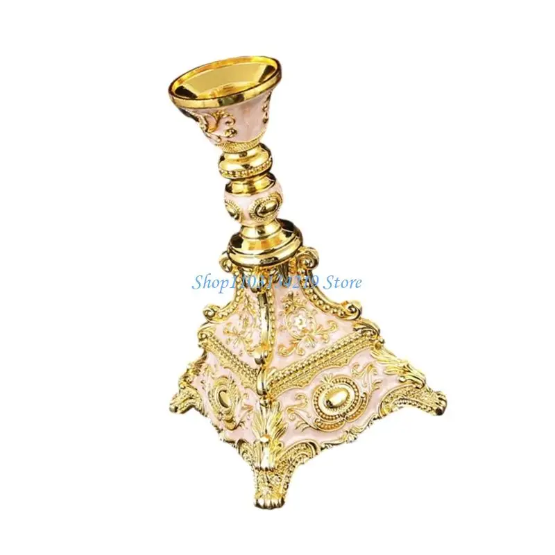

N5KC Stable Nonslip Stand European Styles Home Decors Zinc Alloy Taper Candlestick Holders for Table Centerpieces