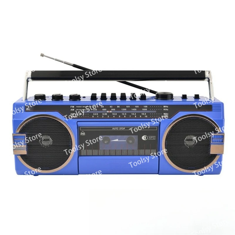مشغل مسجل كاسيت محمول عالي الجودة، جهاز مشي موسيقى، شريط ريترو، راديو AM/FM/SW، مكبرات صوت بلوتوث