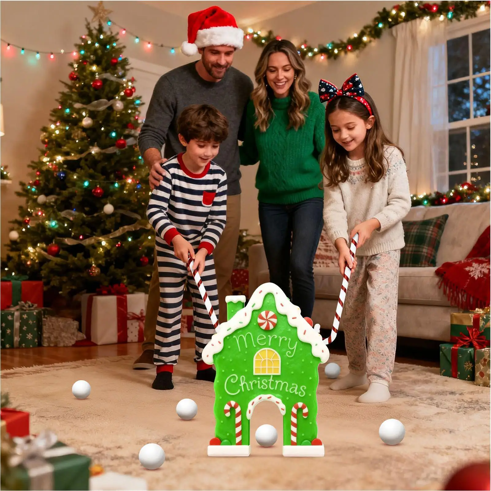 ألعاب الجولف المحمولة ألعاب عيد الميلاد المضحكة عطلة الزنجبيل مجموعة الغولف ألعاب الحفلات للمراهقين البالغين غرفة المعيشة العائلية في الهواء الطلق #1