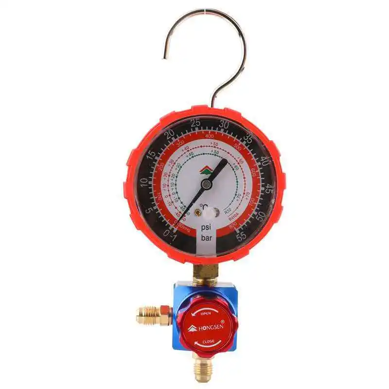 Hongsen HS-468 Air Conditioner Fluorine Meter R410a/R32/R22 Refrigerant Meter Snow Type Meter Valve Liquid Addition High and Low