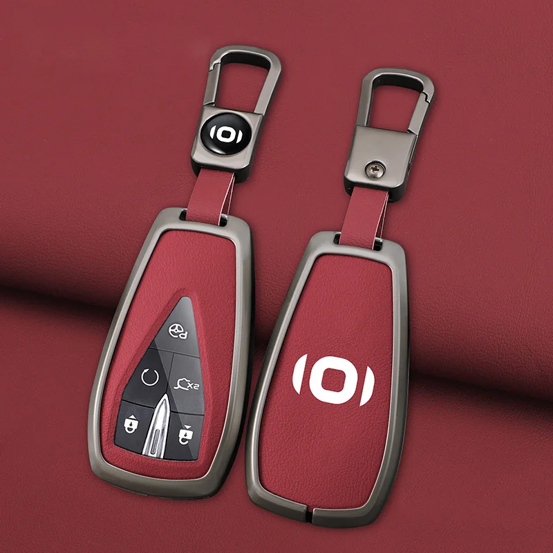 Цинковый сплав для Changan Qiyuan A05 Key Sleeve Q05 A07 Полная упаковка A06 Shell E07 Пряжка Простая алькантара Авто Интерьерные аксессуары