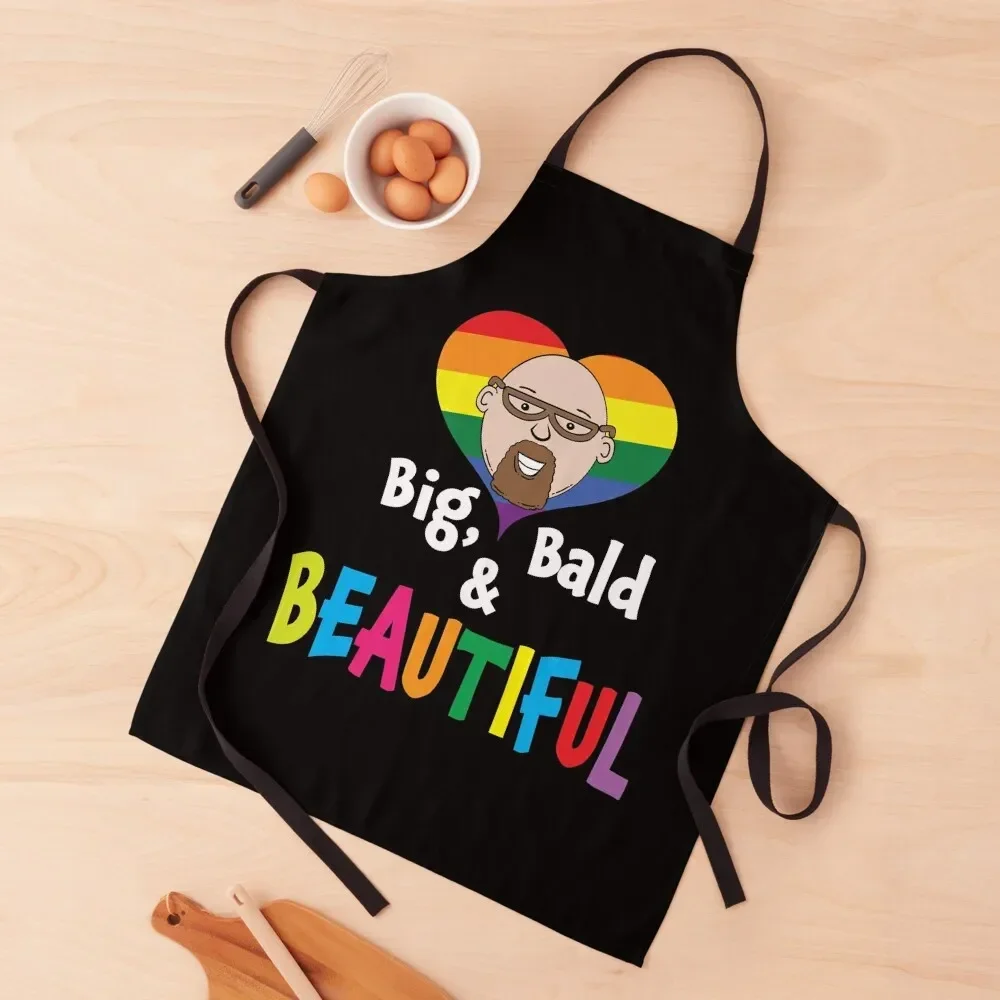 

Big, Bald and Beautiful Bears Apron For Cooking painting Women's Dress Things For The Kitchen Apron