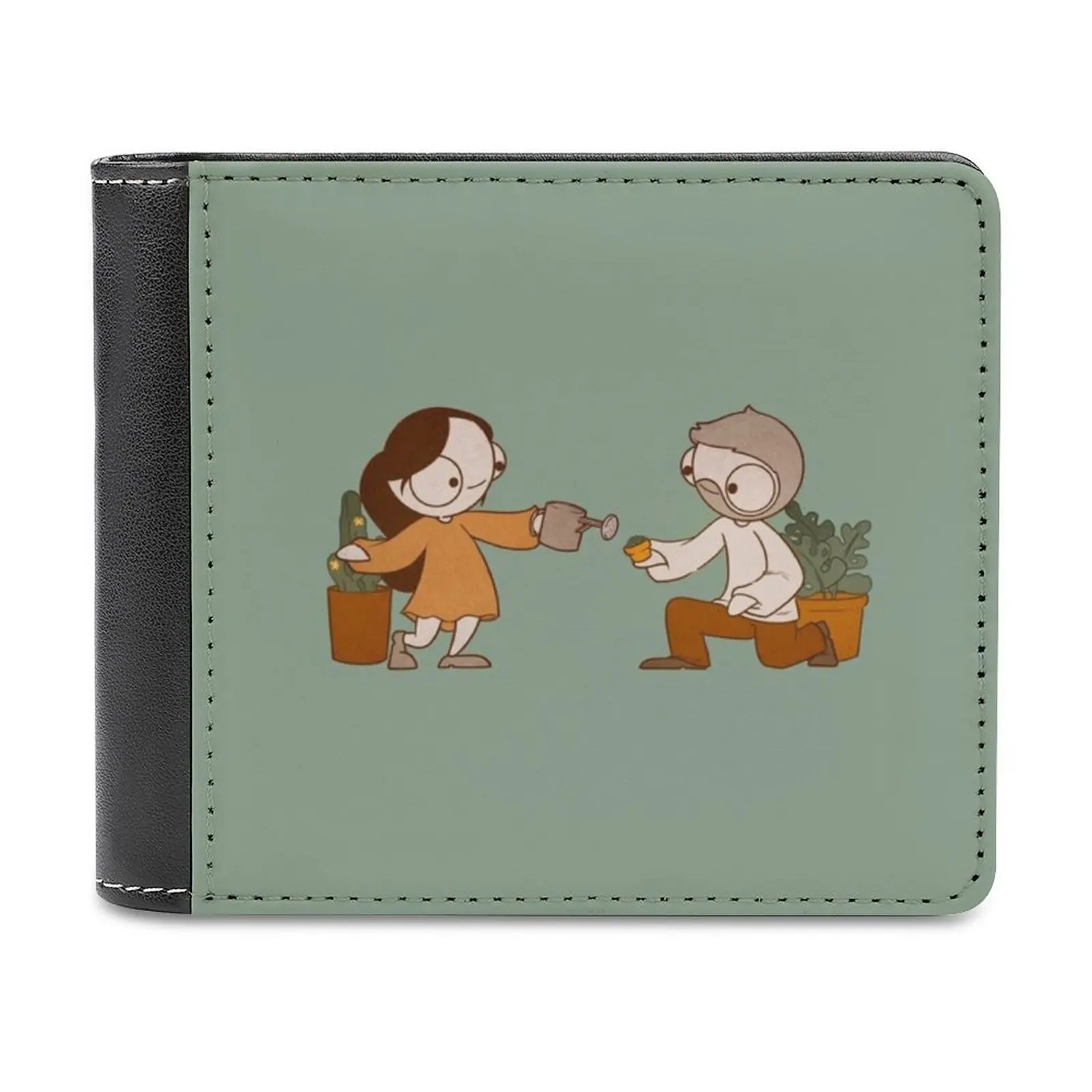 

John & Catana With Plants Leather Wallet Men's Wallet Diy Personalized Purse Father'S Day Gift John Catana Comics Comic Couple