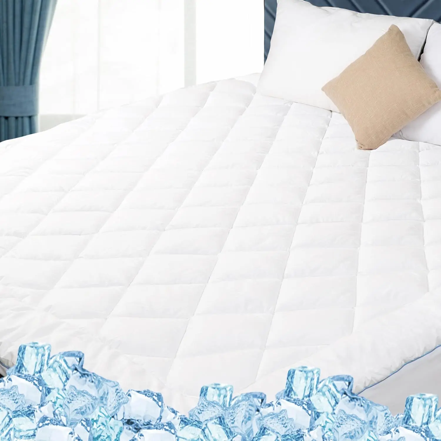 

Full Mattr Pad Cooling & Breathable - Deep Pocket (18-22 Hes), Breathable & Smooth Full Mattr Cover Padded For Hot Sleepers,