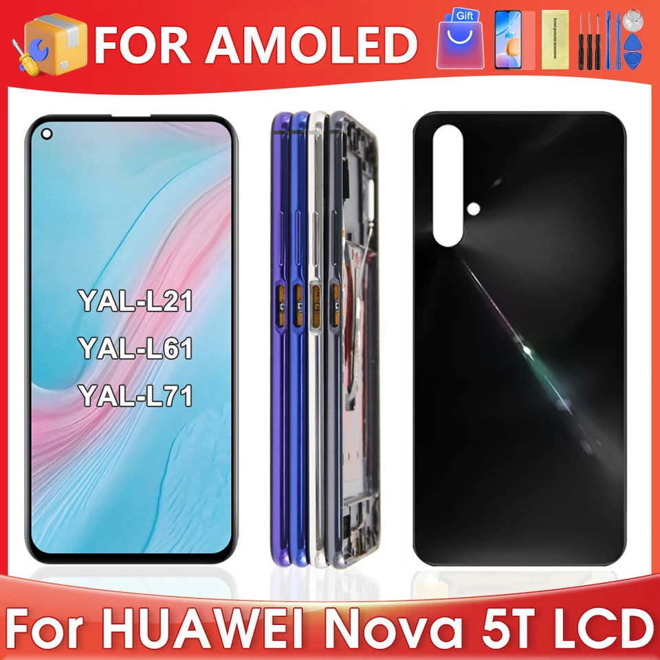 For HUAWEI Nova 5T AMOLED For Honor 20 YAL-L21 L61 L71 L61D LCD
