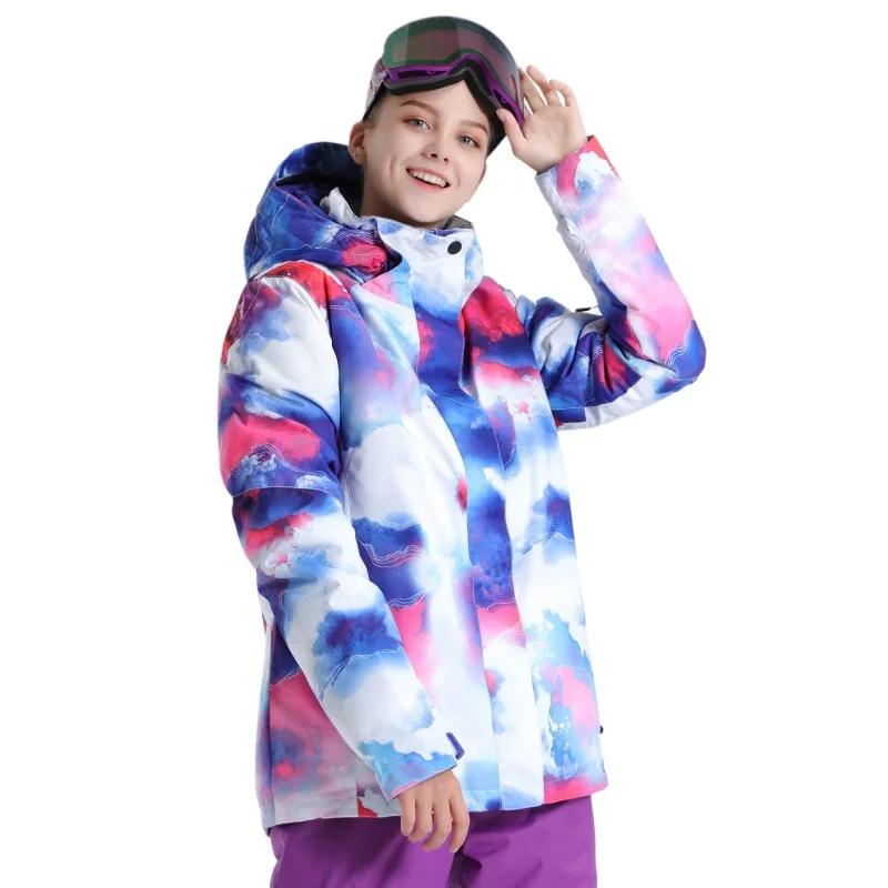 Ski suit women's windproof waterproof breathable thickened warm double veneer