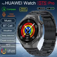 2025 New Smart Watches HD AMOLED Screen NFC GPS Tracker Bluetooth Call Health Waterproof Smartwatch Men For Huawei Watch GT5 Pro