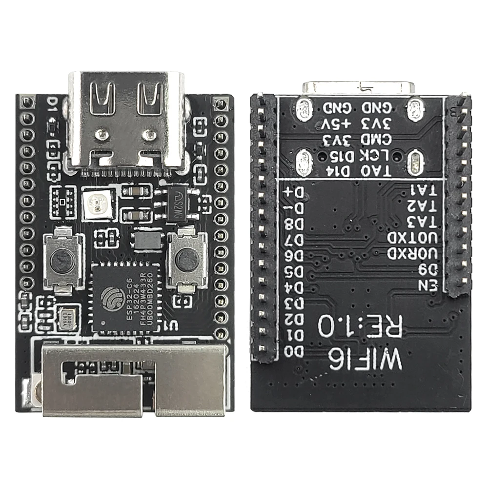 Wifi6 ESP32 C6 Development Board RISC-V 32-Bit ESP32-C6 N4 BT Wifi Module with Crystal Oscillator RGB LED 4MB FLASH USB Type-C