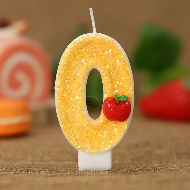 3D Apple Candle for Birthday Cake Happy Birthday Cake Handmade Candle Birthday Wedding Cake Topper Anniversary Party Decoration