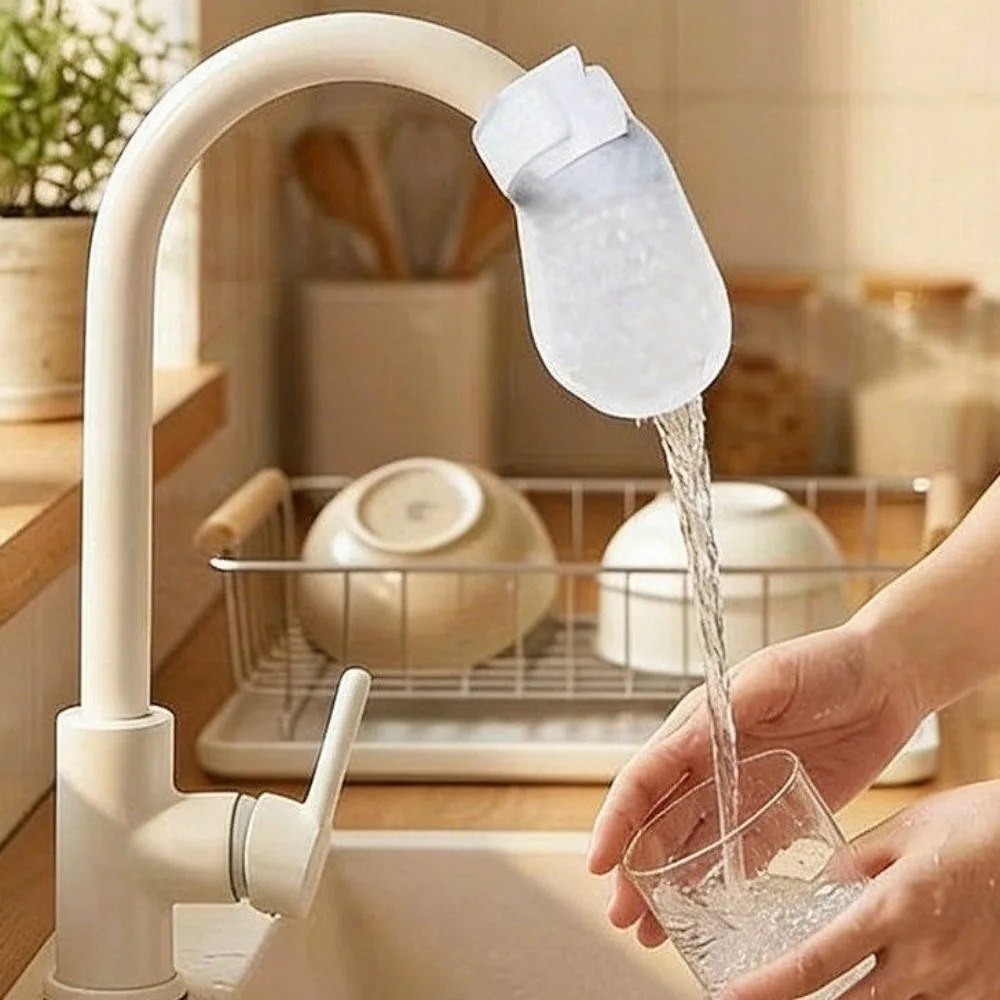 20/50Pcs Anti-splash Faucet Filter Cotton High-density Non-woven Disposable Tap Water Filter Bag Removes Impurities with T-strap