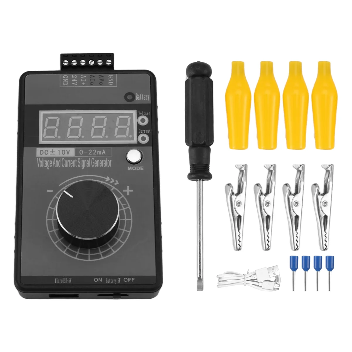 AA91 0/4-20MA DC 0-10V Signal Generator,Analog Generator with 4-Digit LCD Display,Accuracy 0.01,for PLC/Panel Testing