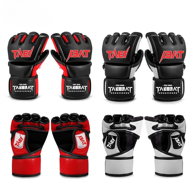 

Professional Kickboxing Boxing MMA Gloves Adult Half-Finger Sanda Sparring Gloves Punching Mitten