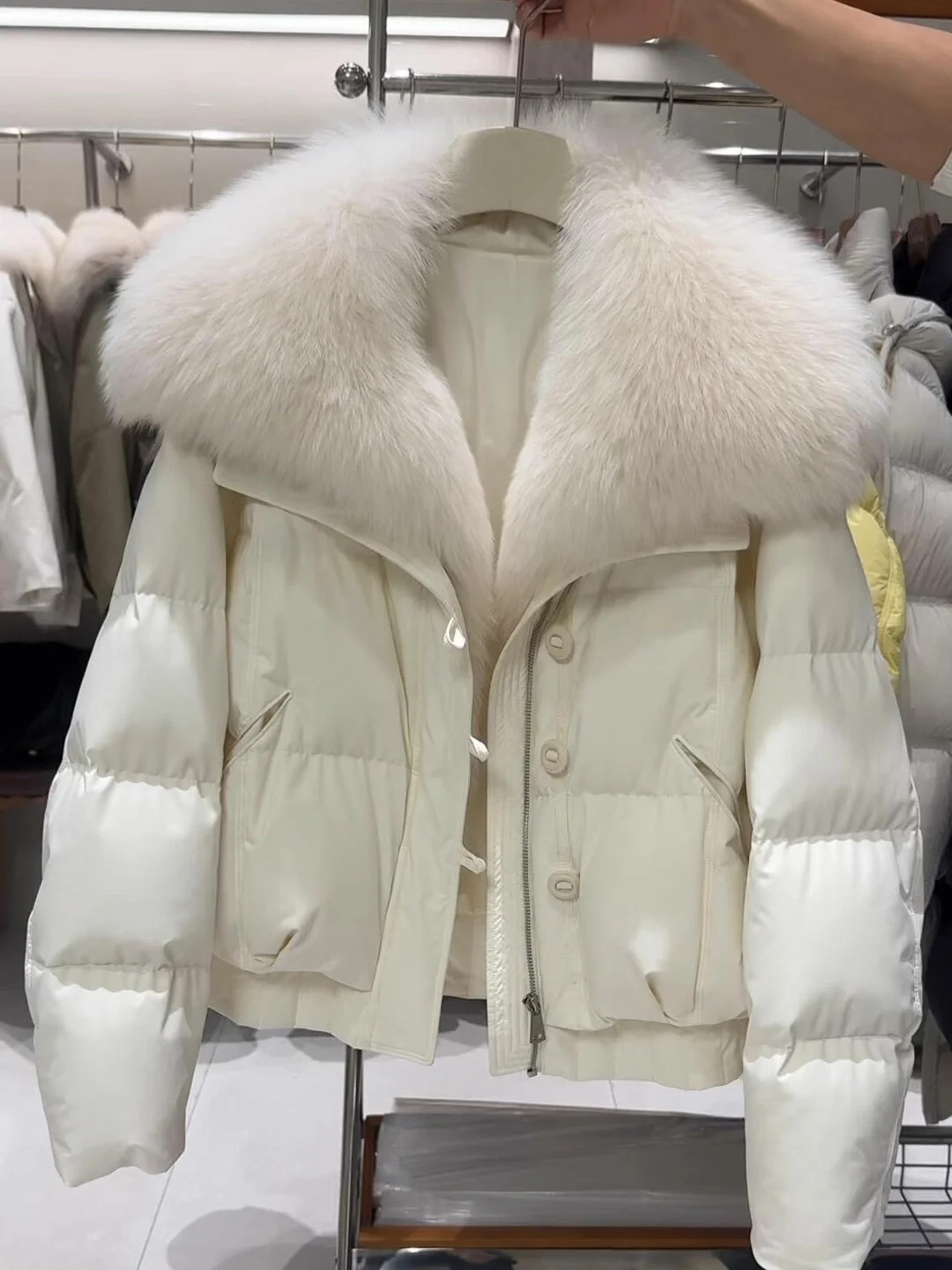 

Корейское пальто Puffer Jaet, женское зимнее теплое модное утягивающее новое пальто с меховым воротником большого размера для поездок на работу