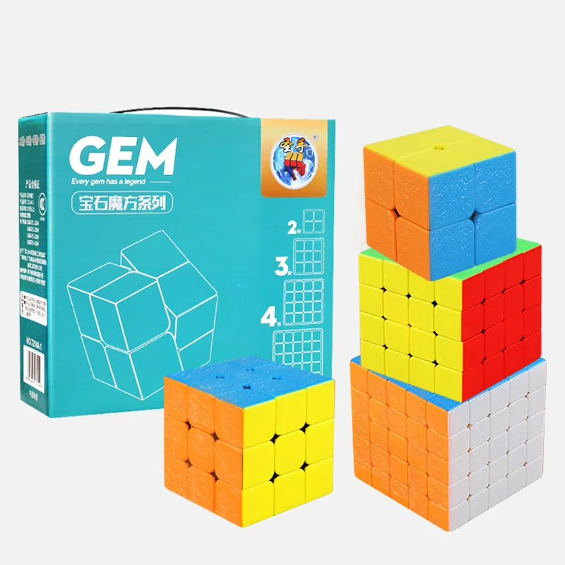 SengSo GEM 선물 팩 매직 큐브, ShengShou 스피드 큐브, 트위스트 퍼즐, 교육 완구, 세트당 4 개, 2x2x2, 3x3x3, 4x4x4, 5x5x5