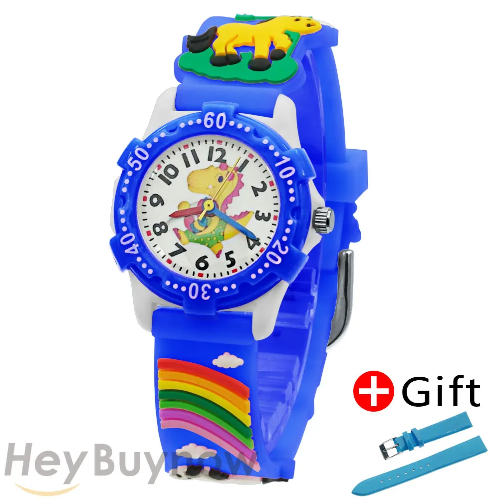 Брендовые Детские часы с 3D мультяшным рисунком пони, кварцевые часы, повседневные часы для мальчиков и девочек, часы, подарок на день рождения