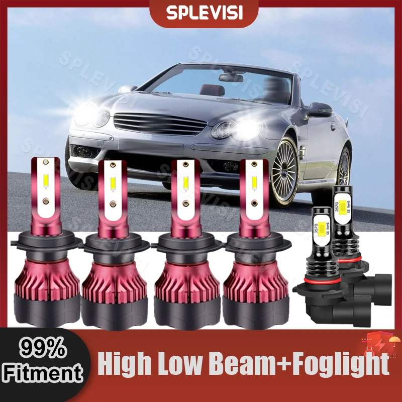 CSP Chips 470W High Beam Low Beam H7+H7 Foglamp 9006 Replace Combination Bulbs For Mercedes Benz SL55 AMG 2003 2004 2005 2006